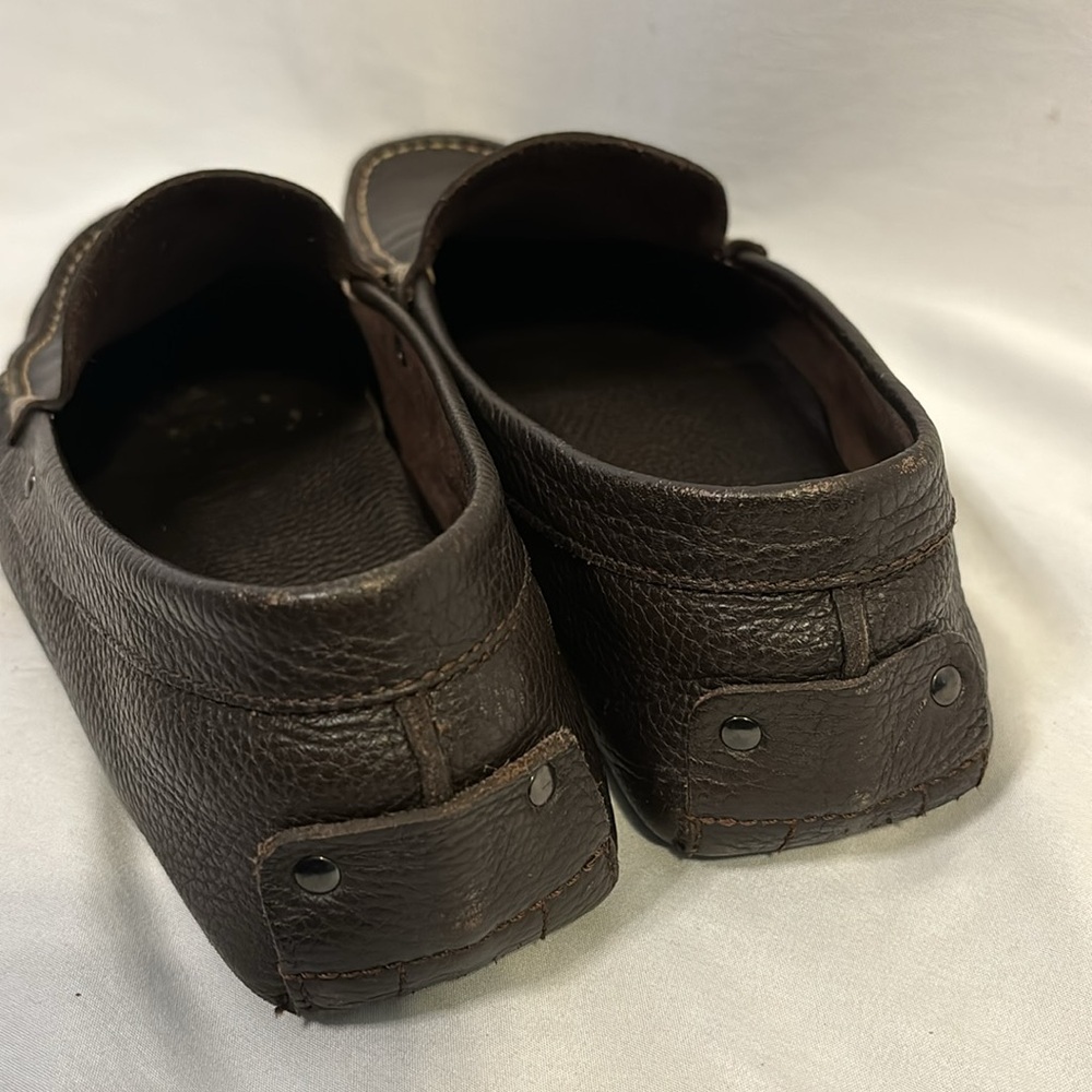 Tod's Brown Loafers Driving Moc Shoes Men Size 9.5 pebbled leather - Picture 6 of 10